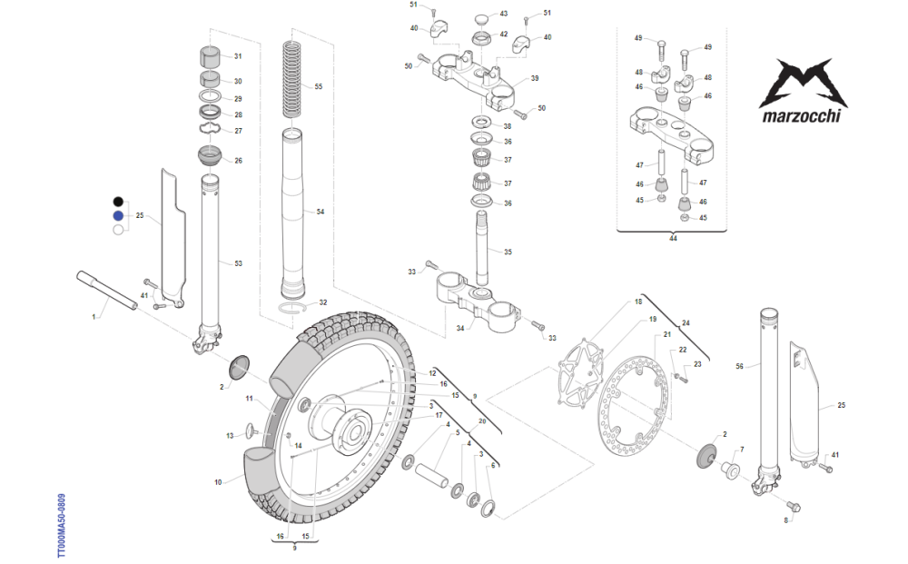 FOURCHE MARZOCCHI ROUE AV